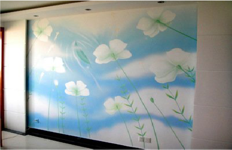 柳城画墙绘怎么画好白云的蓬松感？