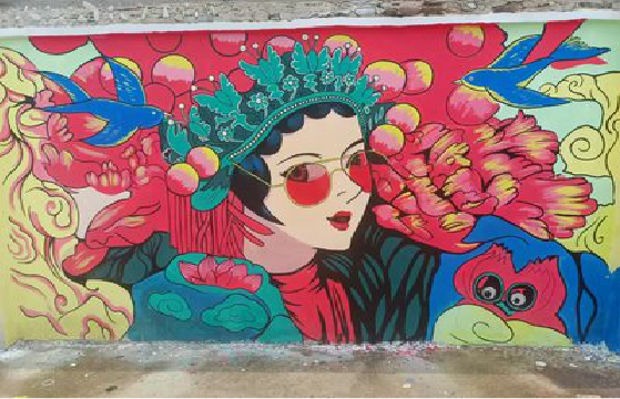 柳城墙体彩绘-网红墙