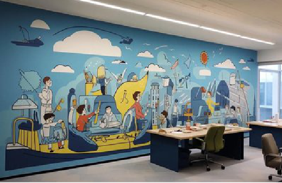 柳城办公室墙绘的特点。