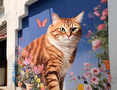 柳城自己绘制有个性的手绘墙