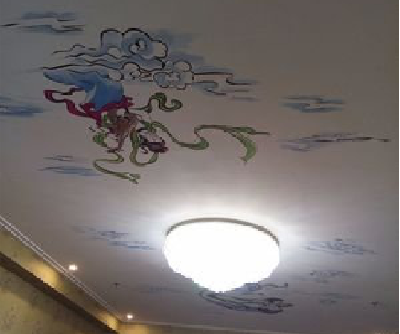 柳城如何快速绘制天花板上的手绘墙？