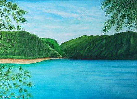 柳城在墙绘中，如何绘画绿水青山？